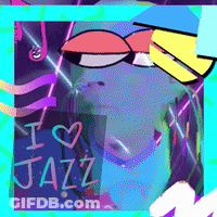 Frog With Sunglasses Saying I Love Jazz GIF