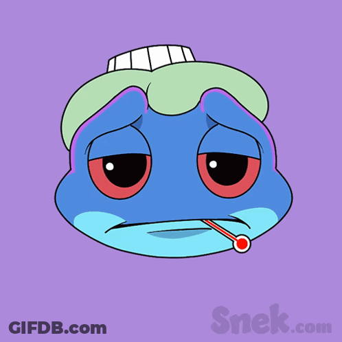 Frog With Thermometer In Mouth Snek.com GIF