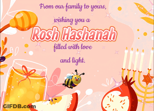 From Our Family To Yours Wishing You A Rosh Hashanah Filled With Love And Light. GIF