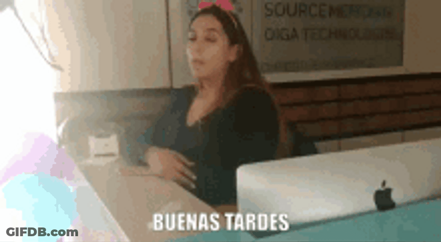 Front Desk Office Greeting Buenas Tardes GIF
