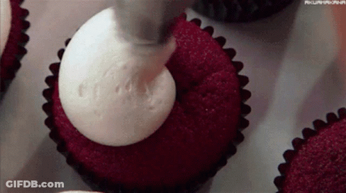 Frosting Red Velvet Cupcake GIF
