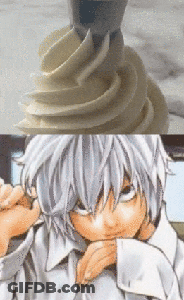 Frosting Swirl And Person With White Hair GIF