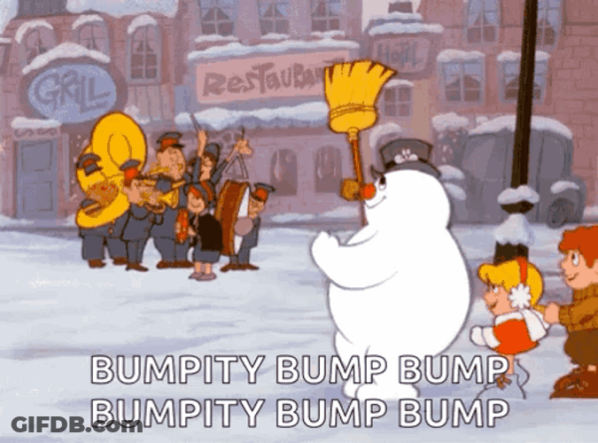 Frosty The Snowman And Friends Marching GIF