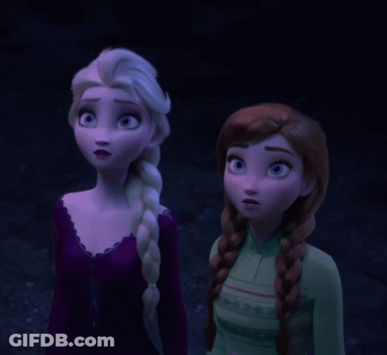 Frozen Anna And Elsa Looking At Each Other GIF