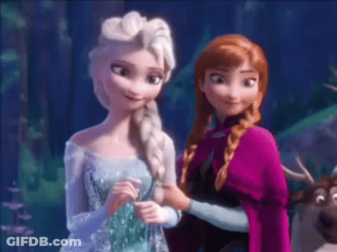 Frozen Anna And Elsa Smiling GIF