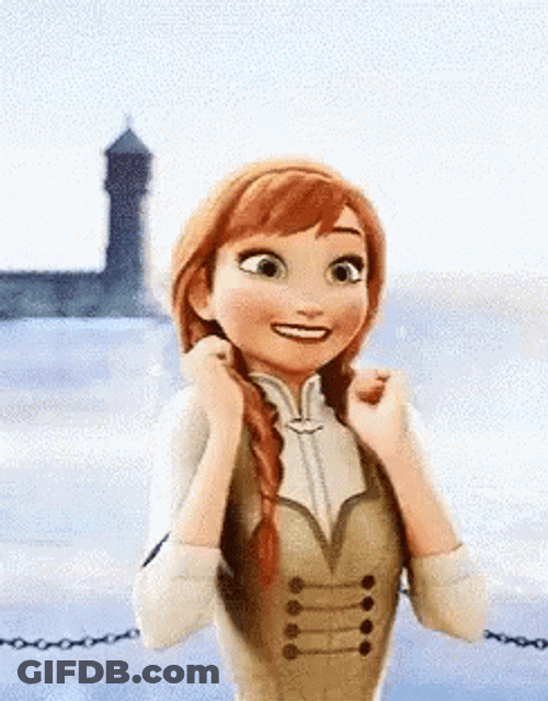 Frozen Anna Excites GIF