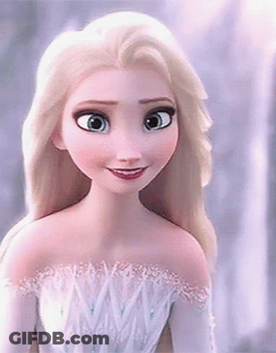 Frozen Cartoon Character In White Dress Close Up GIF