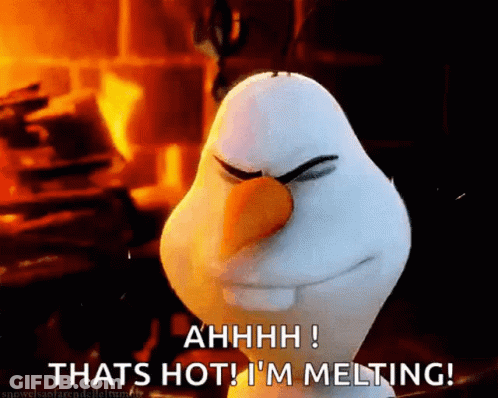 Frozen Character Saying I'm Melting GIF