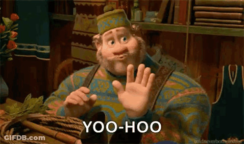 Frozen Character Waving Saying Yoo-Hoo GIF
