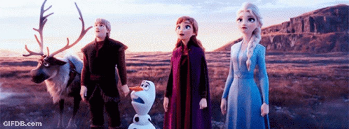Frozen Characters In Awe GIF