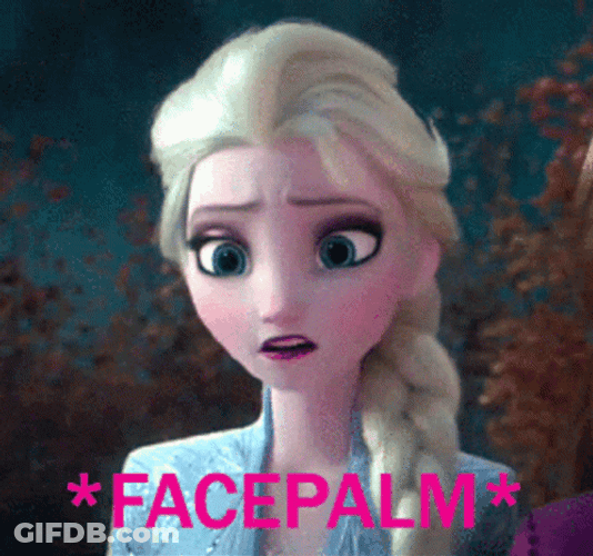 Frozen Elsa Face Palm GIF