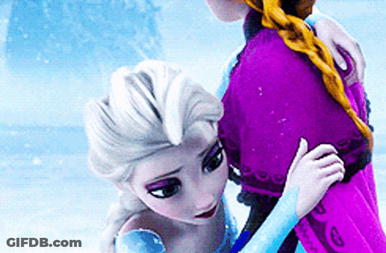 Frozen Elsa Hugging Anna GIF