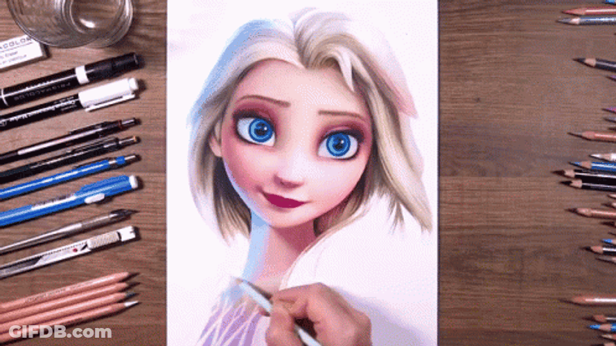Frozen Elsa Sketch Tuesday GIF