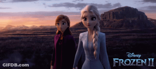 Frozen II Poster Anna And Elsa Standing GIF