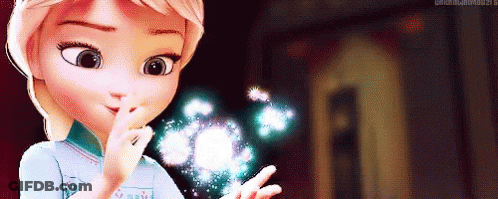 Frozen Little Girl Holding Magical Object GIF