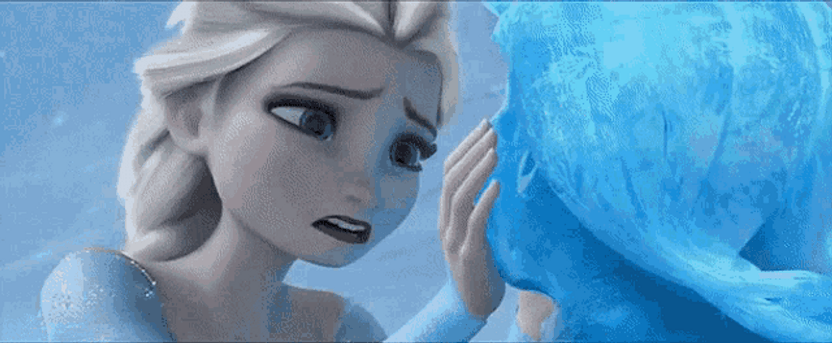 Frozen Queen Elsa Hugging Iced Anna GIF