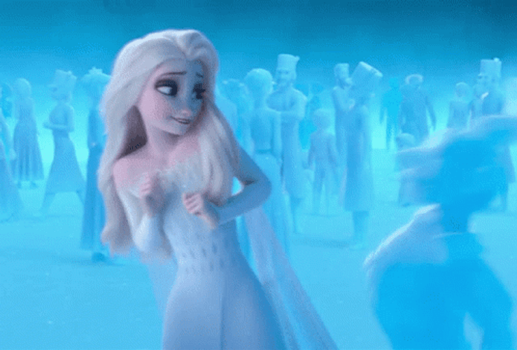 Frozen Scared Elsa Walking Away GIF