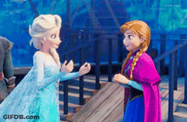 Frozen Sisterly Hug GIF