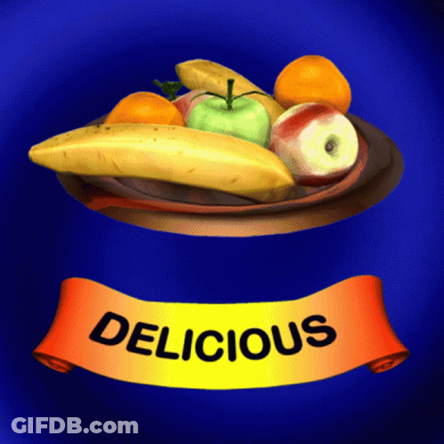 Fruit Plate With Delicious Banner GIF