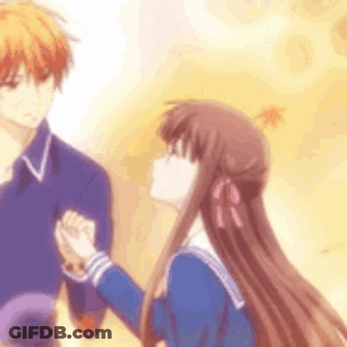 Fruits Basket Romantic Moment Of Kyo And Tohru GIF