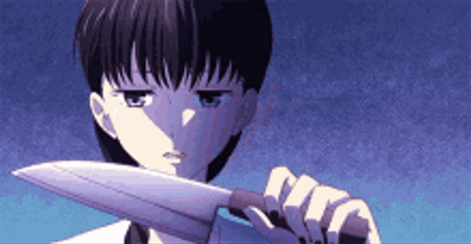 Fruits Basket Scary Saki Hanjima Holding A Knife GIF