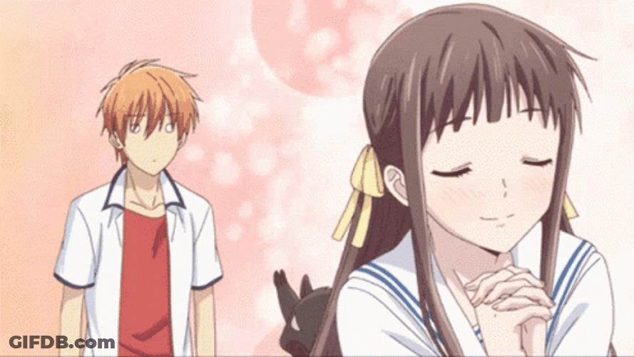 Fruits Basket Tohru Honda's Dog Kicked Kyo Soma GIF