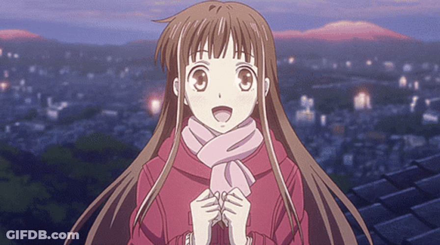 Fruits Basket Tohru Honda's Hopeful Face Reaction GIF