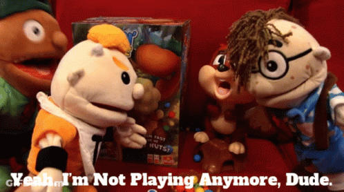 Fruity Pebbles Box On Red Couch With Puppets GIF
