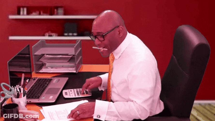 Frustrated Accountant Working GIF