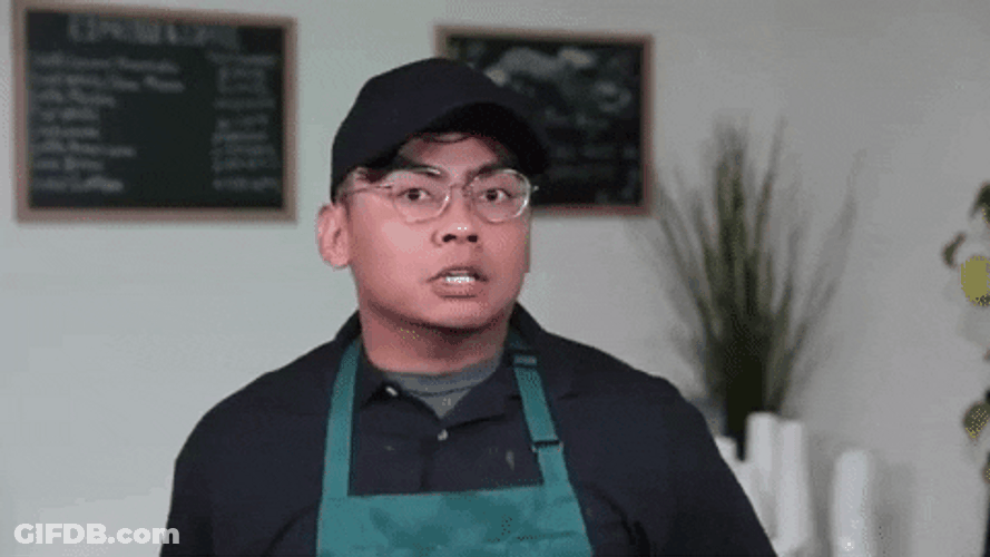 Frustrated Barista Head Explode GIF