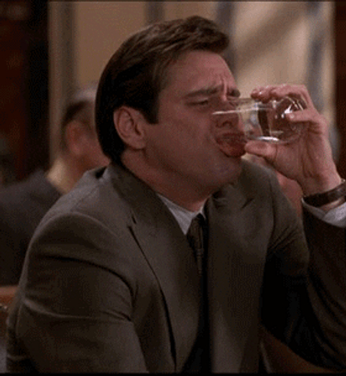 Frustrated Funny Jim Carrey Spit Take GIF