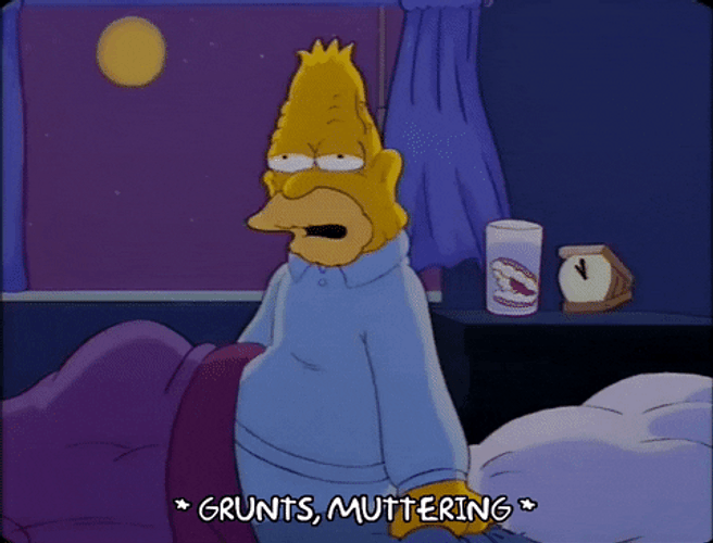 Frustrated Grampa Simpson British Teeth GIF