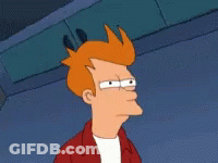 Fry From Futurama Is Making A Funny Face In This Cartoon GIF