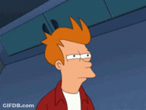 Fry From Futurama Is Making A Funny Face In This Cartoon GIF
