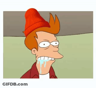 Fry From Futurama Is Making A Funny Face With Tears Coming Out Of His Mouth GIF