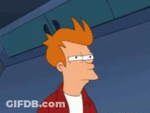 Fry From Futurama Is Wearing Glasses And A Red Shirt GIF