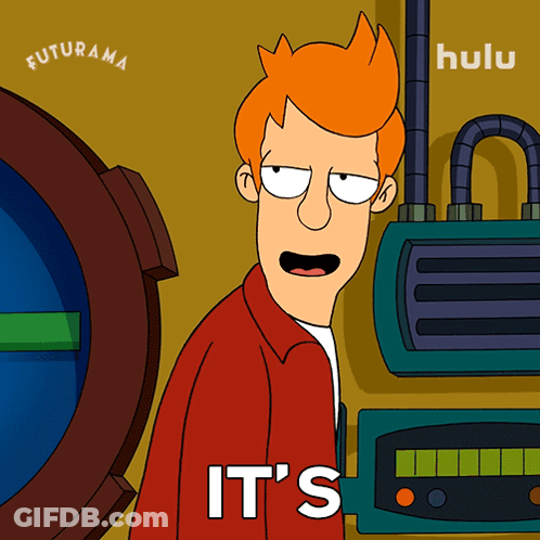 Fry From Futurama It's On Hulu Ad GIF