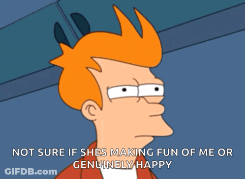 Fry From Futurama Not Sure If She's Making Fun GIF