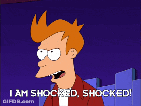 Fry From Futurama Shocked With Open Mouth GIF