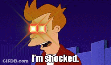 Fry From Futurama Shocked With Red Eyes GIF