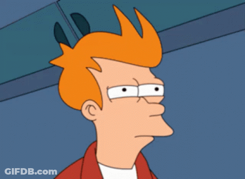 Fry From Futurama With Serious Look GIF