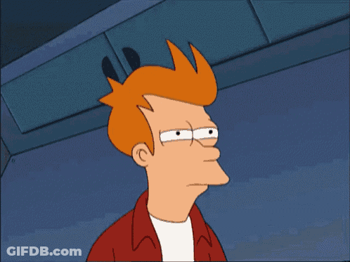 Fry From Futurama With Serious Look GIF