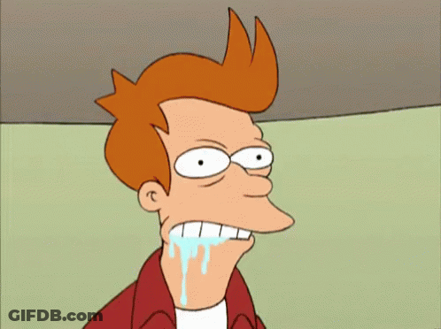 Fry Making Funny Face With Water Dripping GIF