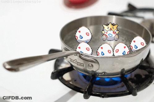 Frying Pan With Eggs Saying All-Clad GIF