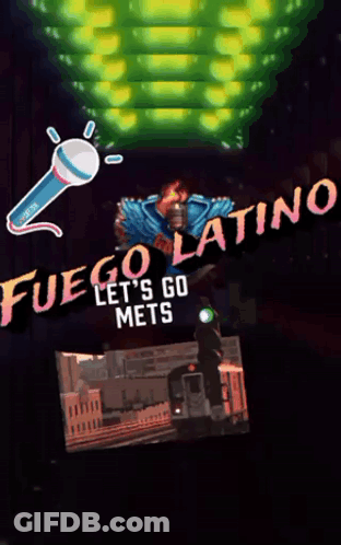 Fuego Latino Lets Go Mets Sign GIF