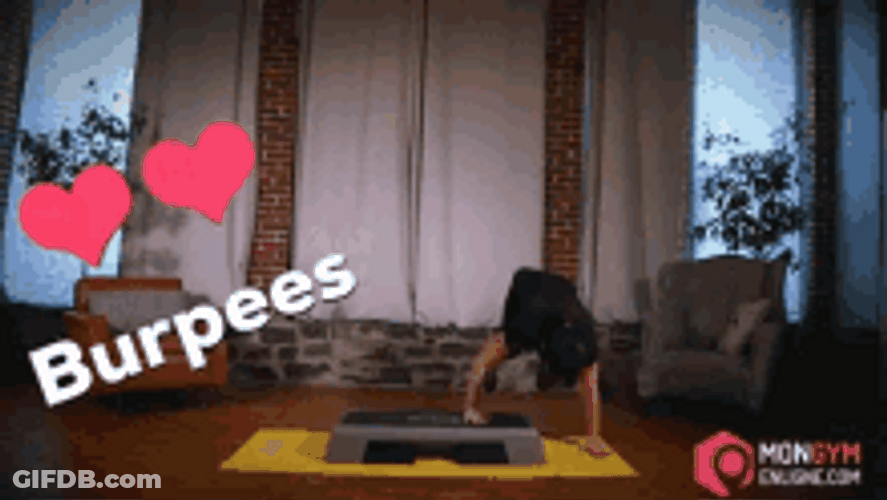 Full Body Burpee Exercise At Home GIF