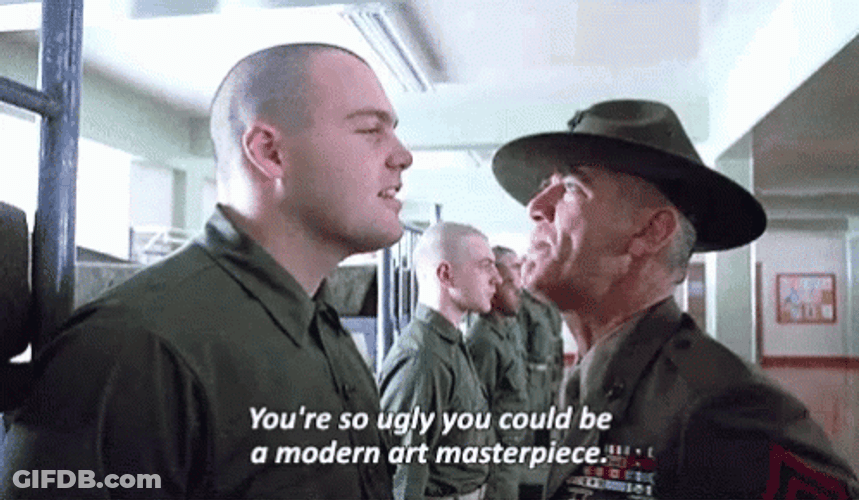 Full Metal Jacket Mug Face Gomer Pyle GIF
