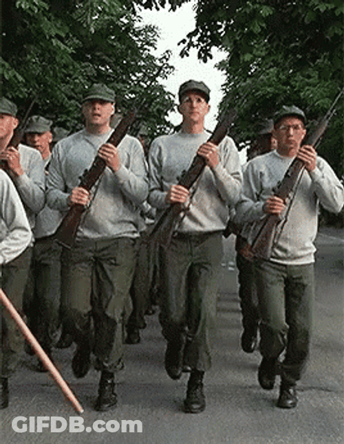 Full Metal Jacket Rifle Run Physical Training GIF
