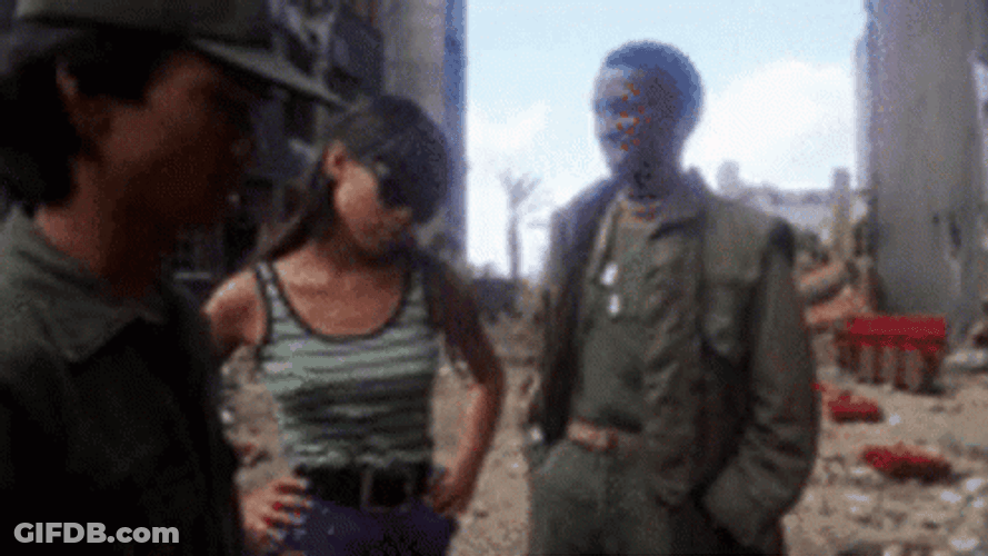 Full Metal Jacket Soldiers Mocking Vietnamese GIF