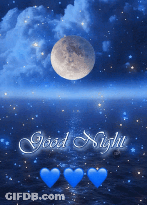 Full Moon Bedtime Linda Noche Good Night GIF